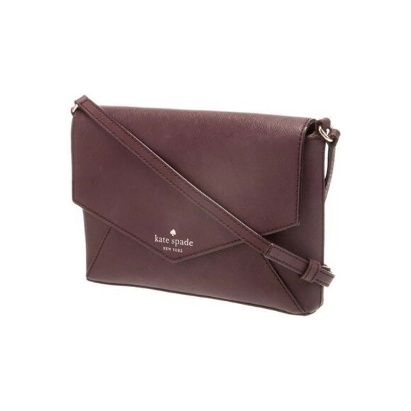 Kate Spade New York Plum Envelope Crossbody Bag With Polka Dot Interior - Picture 2 of 5